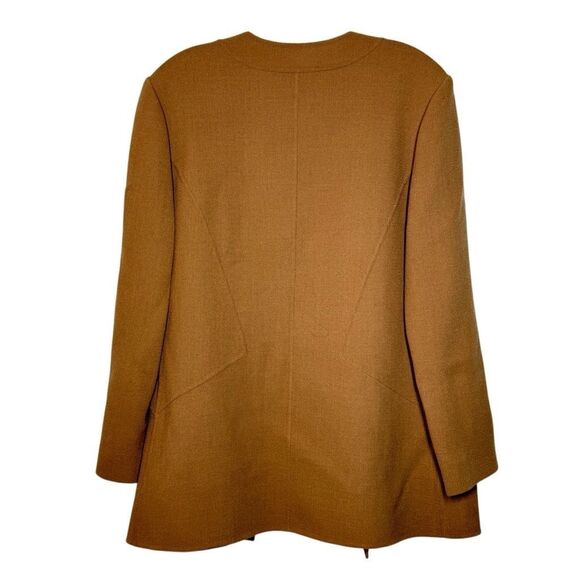 Vintage Andre Laug Brown Long Sleeve Wool Blazer Suit Size 12 Italian Couture - Picture 4 of 9